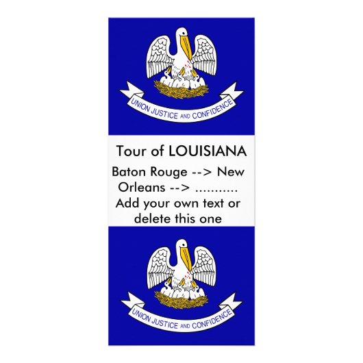 Publicitaire Carte en rack avec Drapeau de Louisiane, États-Uni (Devant)