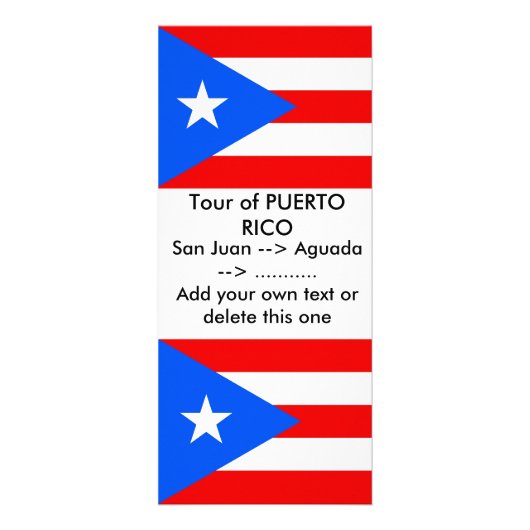 Publicitaire Carte en rack avec Drapeau de Porto Rico, États-Un (Devant)