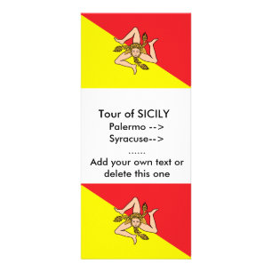 Publicitaire Carte en rack avec Drapeau de Sicile, Italie