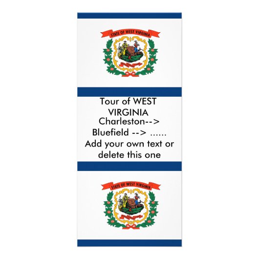 Publicitaire Carte en rack avec Drapeau de Virginie-Occidentale (Devant)