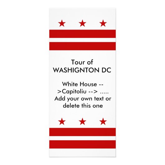 Publicitaire Carte en rack avec Drapeau de Washington DC, États (Devant)