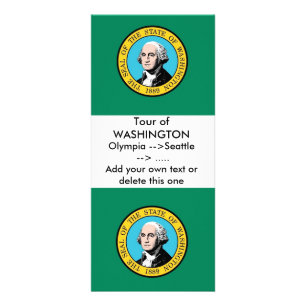 Publicitaire Carte en rack avec Drapeau de Washington, États-Un