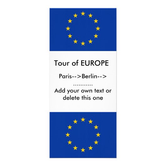 Publicitaire Carte en rack avec Drapeau d'Europe (Devant)