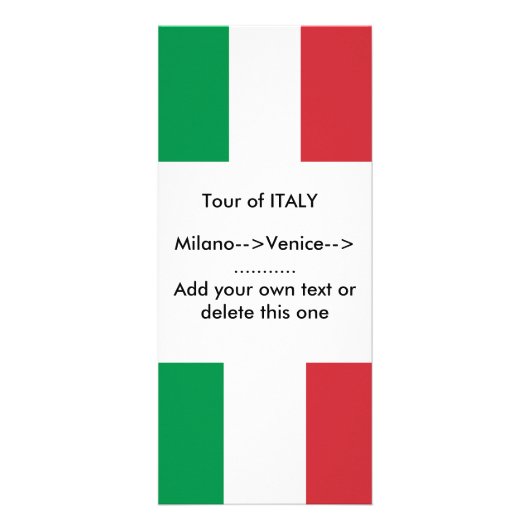 Publicitaire Carte en rack avec Drapeau d'Italie (Devant)