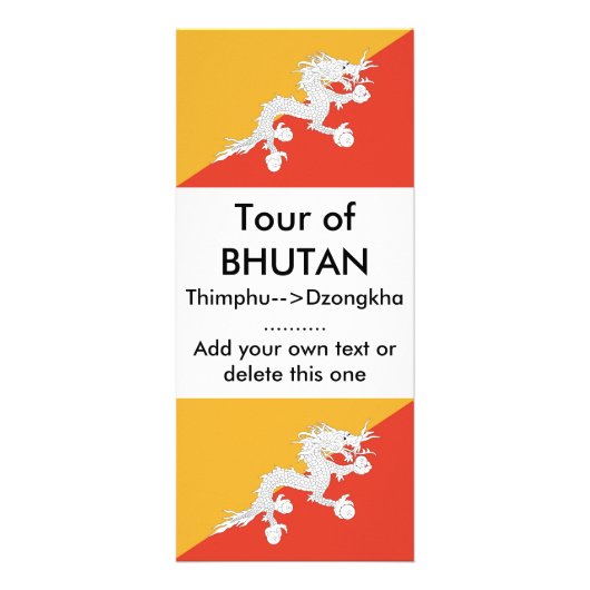 Publicitaire Carte en rack avec drapeau du Bhoutan (Devant)