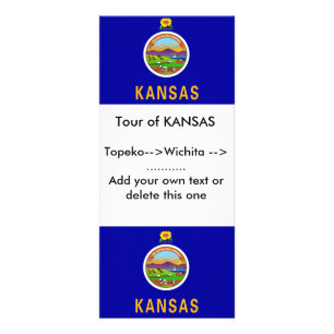 Publicitaire Carte en rack avec drapeau du Kansas, U.S.A.