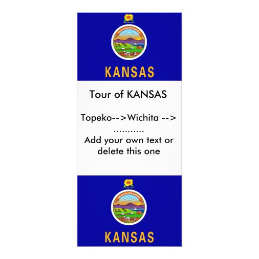 Publicitaire Carte en rack avec drapeau du Kansas, U.S.A. (Devant)