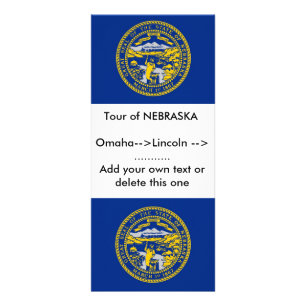 Publicitaire Carte en rack avec drapeau du Nebraska, États-Unis