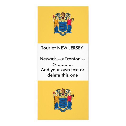 Publicitaire Carte en rack avec drapeau du New Jersey, U.S.A. (Devant)