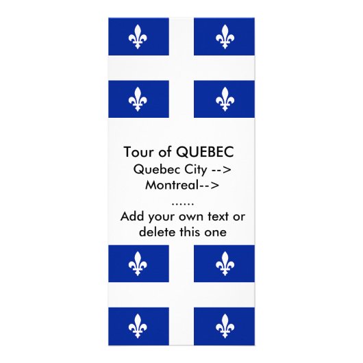Publicitaire Carte en rack avec drapeau du Québec, Canada (Devant)