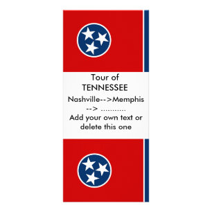 Publicitaire Carte en rack avec drapeau du Tennessee, U.S.A.