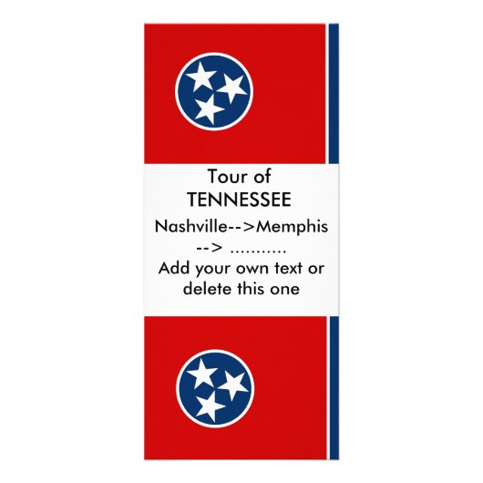 Publicitaire Carte en rack avec drapeau du Tennessee, U.S.A. (Devant)