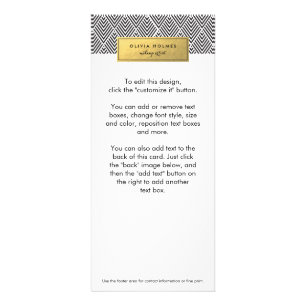 Publicitaire Carte en rack Chevron Black & Gold Faux Foil
