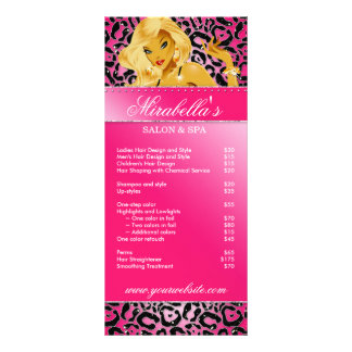 Publicitaire Carte en rack de salon Bijoux Tanning Pink Sparkle