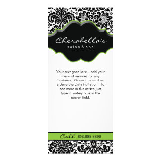 Publicitaire Carte en rack de salon Damask Lime Spa vert Floral