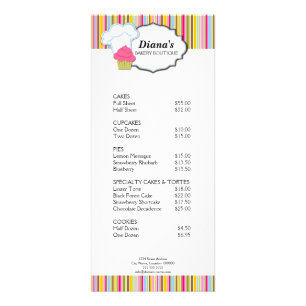 Publicitaire Carte en rack pour Casquette boulangerie Cupcake e