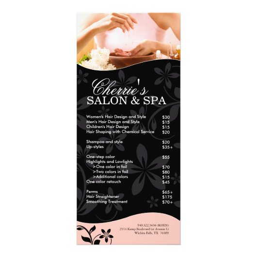 Publicitaire Carte en rack Salon et Spa (Devant)