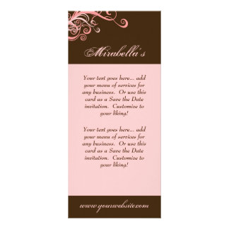 Publicitaire Carte en rack Swirl Salon Spa rose Brown