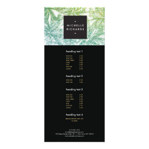 Publicitaire Carte en rack Tropical Green/Aqua Parties scintill