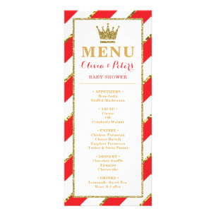 Publicitaire Carte menu, Baby shower, Prince, Pack 25
