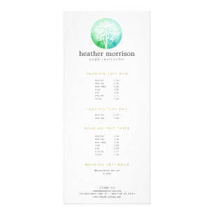 Publicitaire Carte Rack Aquarelle Arbre Yoga et Wellness
