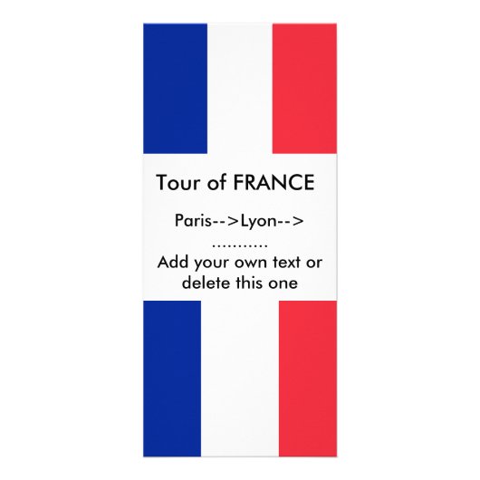 Publicitaire Carte Rack avec Drapeau de France (Devant)