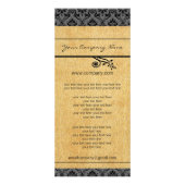 Publicitaire Carte rack Black et Carmel Damask (Dos)