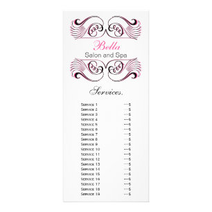 Publicitaire carte rack chic rose, noir et blanc Services
