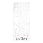 Publicitaire carte rack chic rose, noir et blanc Services (Dos)