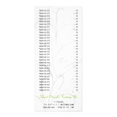 Publicitaire carte rack chic vert, noir et blanc Services (Dos)