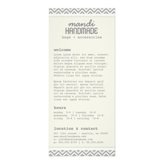 Publicitaire Carte rack Cute Chevron Stripes (Devant)