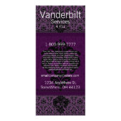 Publicitaire Carte rack Damask noire et violette (Dos)