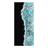 Publicitaire carte rack de tarif de parties scintillant turquoi (Dos)