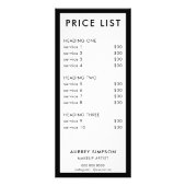 Publicitaire Carte rack de tarif minimal (Devant)