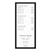 Publicitaire Carte rack de tarif minimal (Dos)