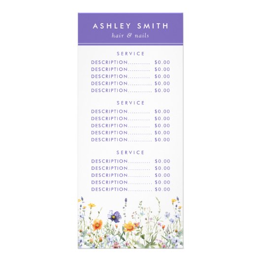 Publicitaire Carte rack fleur sauvage (Devant)