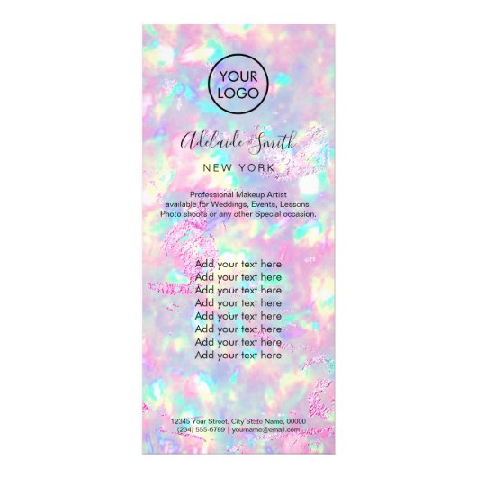 Publicitaire carte rack opale brillante (Devant)