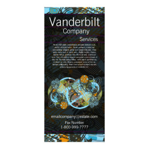 Publicitaire Carte rack Paisley Turquoise et noire