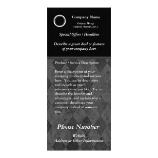 Publicitaire Carte rack personnalisée, Design noir classique, I