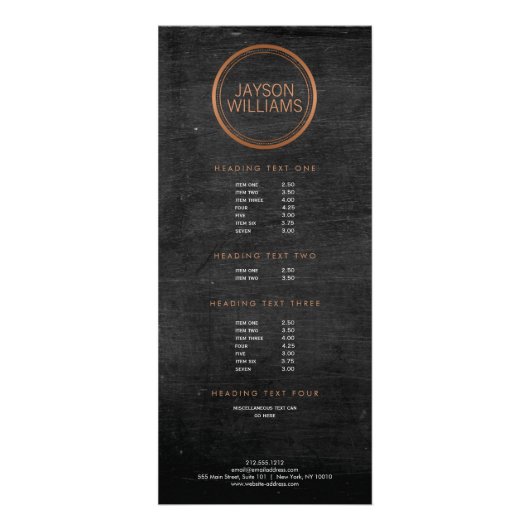 Publicitaire Carte rack vintage en cuivre (Devant)