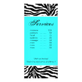 Publicitaire Carte Rack Zebra Beauté Salon Spa Turquoise Blue (Dos)