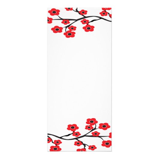 Publicitaire Carte rouge de support de fleurs de cerisier (Devant)