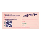 Publicitaire Certificat Retro Typographie Carte cadeau d'affair (Dos)