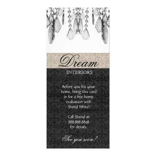 Publicitaire Chandelier design d'intérieur carte en rack Beige (Devant)