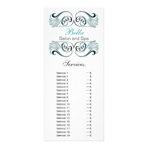 Publicitaire chic aqua, noir et blanc Carte rack Services