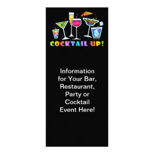 PUBLICITAIRE COCKTAIL VERS LE HAUT DE CARTE DE SUPPORT