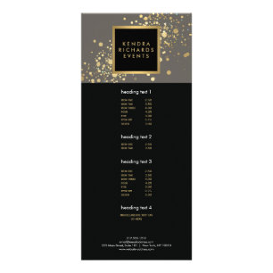 Publicitaire Faux Gold Confetti sur carte en rack gris moderne