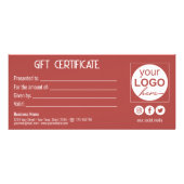 Publicitaire Gold Bow Lovely Red Heart boîte cadeau Carte cadea (Dos)