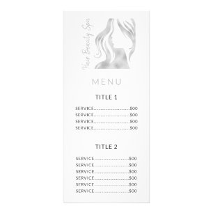 Publicitaire Logo Silver blanc carte de service salon blanc