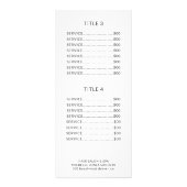 Publicitaire Logo Silver blanc carte de service salon blanc (Dos)